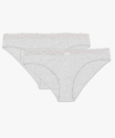 culotte en coton stretch avec ceinture dentelle femme (lot de 2) gris culottesA787801_4