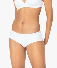 GEMO Shorties unis en microfibre femme (lot de 2) Blanc