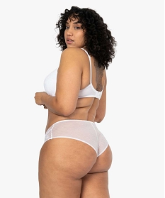 shortie femme grande taille en tulle et dentelle blancA788601_3