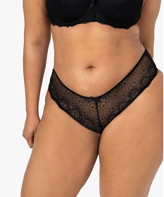 shortie femme grande taille en tulle et dentelle noirA788701_1