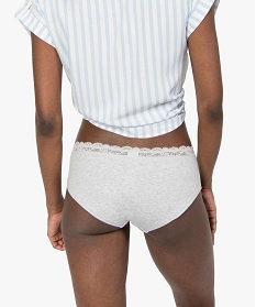 shorty en coton stretch avec ceinture dentelle femme (lot de 2) grisA790301_2