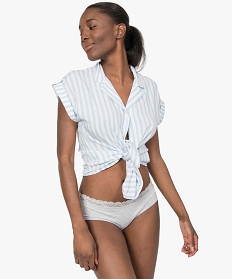 shorty en coton stretch avec taille dentelle femme (lot de 2) grisA790301_3