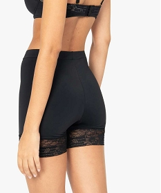 panty gainant taille haute en microfibre et dentelle femme noir shortiesA793401_2