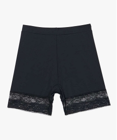 panty gainant taille haute en microfibre et dentelle femme noir shortiesA793401_4
