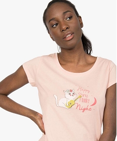 haut de pyjama femme avec motif humoristique rose hauts de pyjamaA793701_2