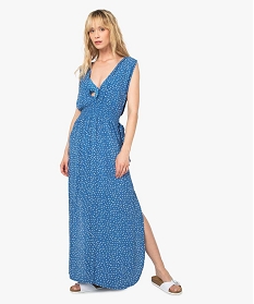 GEMO Robe de plage femme imprimée longue et échancrée Imprimé