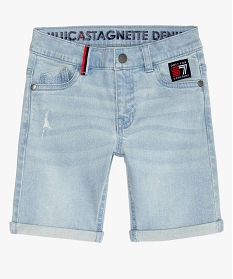 bermuda garcon en jean stretch - lulu castagnette bleuA799501_2