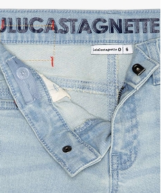bermuda garcon en jean stretch - lulu castagnette bleuA799501_3