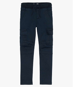 pantalon garcon multipoches en matiere resistante bleu pantalonsA800401_1