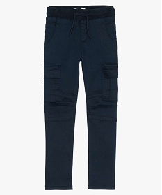 pantalon multipoches en matiere resistante garcon bleu pantalonsA800401_1