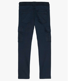 pantalon garcon multipoches en matiere resistante bleu pantalonsA800401_4