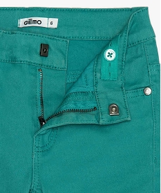 pantalon garcon coupe skinny en toile extensible vert pantalonsA800901_3