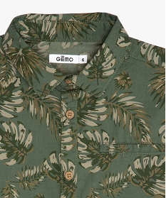 chemise garcon a motifs tropicaux et manches courtes brunA803001_3