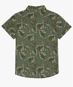 chemise garcon a motifs tropicaux et manches courtes brunA803001_4