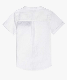 chemise garcon manches courtes et col mao blancA803201_3