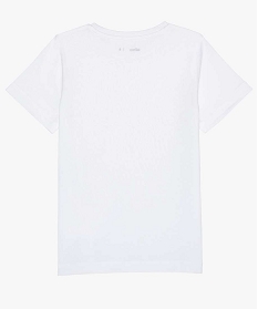 tee-shirt a manches courtes en coton uni garcon blancA806601_3