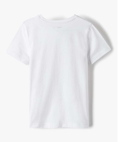 tee-shirt a manches courtes en coton uni garcon blancA806601_4