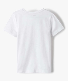 tee-shirt a manches courtes en coton uni garcon blanc vif tee-shirtsA806601_4