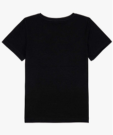 tee-shirt a manches courtes en coton uni garcon noirA806701_2