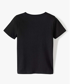 tee-shirt a manches courtes en coton uni garcon noirA806701_3