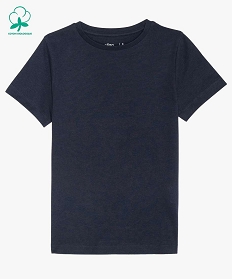 GEMO Tee-shirt à manches courtes en coton uni garçon navy