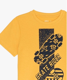 tee-shirt garcon a manches courtes avec large motif orangeA807701_2
