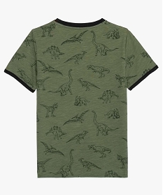 tee-shirt garcon avec motifs dinosaures et finitions contrastantes vert tee-shirtsA808601_3