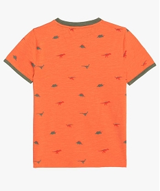 tee-shirt garcon avec motifs dinosaures et finitions contrastantes orange tee-shirtsA808701_3