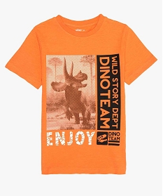 tee-shirt garcon avec motif dinosaure xxl orange tee-shirtsA808801_1