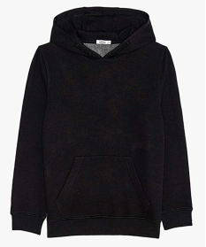 sweat molletonne a capuche garcon noir sweatsA813401_1