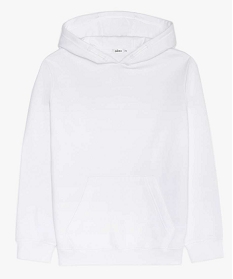 GEMO Sweat molletonné à capuche garçon blanc vif