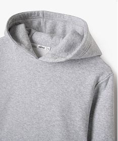 sweat molletonne a capuche garcon gris sweatsA813801_4