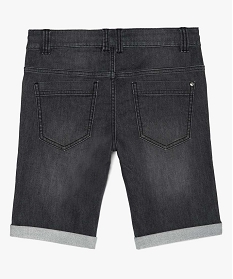 bermuda garcon en jean extensible avec ceinture cordon grisA815901_4