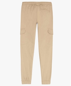 pantalon garcon en toile unie coupe jogger beige pantalonsA816501_3