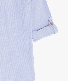 chemise garcon a fines rayures et boutons fantaisie bleuA819201_3