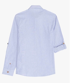 chemise garcon a fines rayures et boutons fantaisie bleuA819201_4