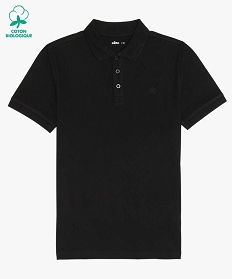 polo a manches courtes en maille piquee garcon noir polosA819401_1