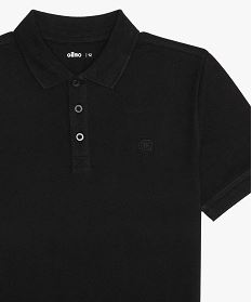 polo a manches courtes en maille piquee garcon noir polosA819401_2