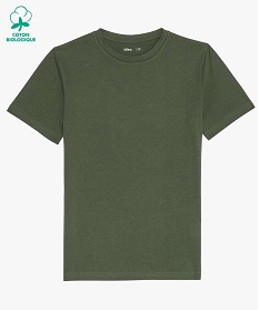 tee-shirt garcon a manches courtes uni en coton bio vert tee-shirtsA820901_1