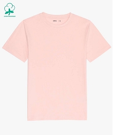 tee-shirt garcon a manches courtes uni en coton bio rose tee-shirtsA821201_1