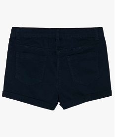 short en coton stretch avec revers fille navy shortsA826601_3