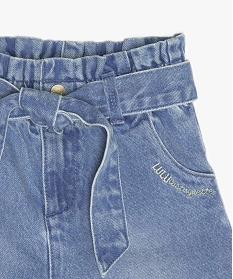 short fille en jean taille haute avec ceinture a nouer – lulucastagnette bleu shortsA827801_3