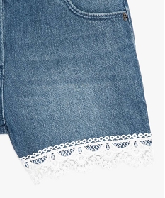 short fille en jean avec finitions dentelle bleu shorts