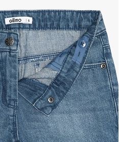 short fille en jean avec finitions dentelle bleu shortsA827901_3