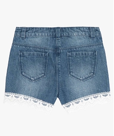 short fille en jean avec finitions dentelle bleu shortsA827901_4
