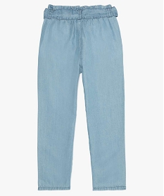 pantalon fille large et fluide en lyocell bleu jeansA830901_4