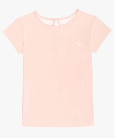 tee-shirt fille avec empiecement tulle et volant au dos rose tee-shirtsA841601_2