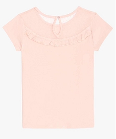tee-shirt fille avec empiecement tulle et volant au dos rose tee-shirtsA841601_4