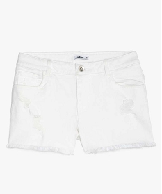 short en jean avec marques dusure blanc shortsA847001_1