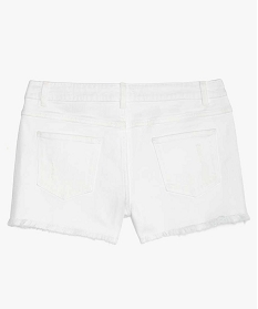 short en jean avec marques dusure blanc shortsA847001_4